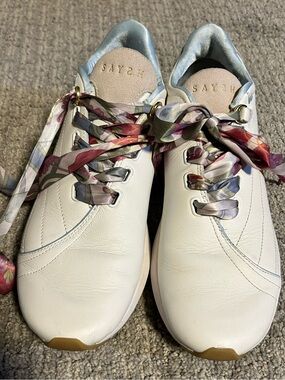 Saysh Two Leather Premium Sneakers with Satin Ribbon Laces